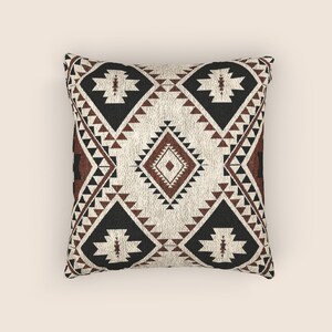 Old Western Woven Pillow Cowboy Western Inspired Style Bedding Cowgirl Aztec Throw Pillow Western Native Home Decor Western Gothic Bedding image 5