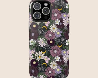 Funda gótica para iPhone 17, 16 y 15, diseño floral, espeluznante, bonito y estético, para Samsung S25 y S24 Ultra, con calaveras de tendencia, brujas, caprichos, góticos y grunge.