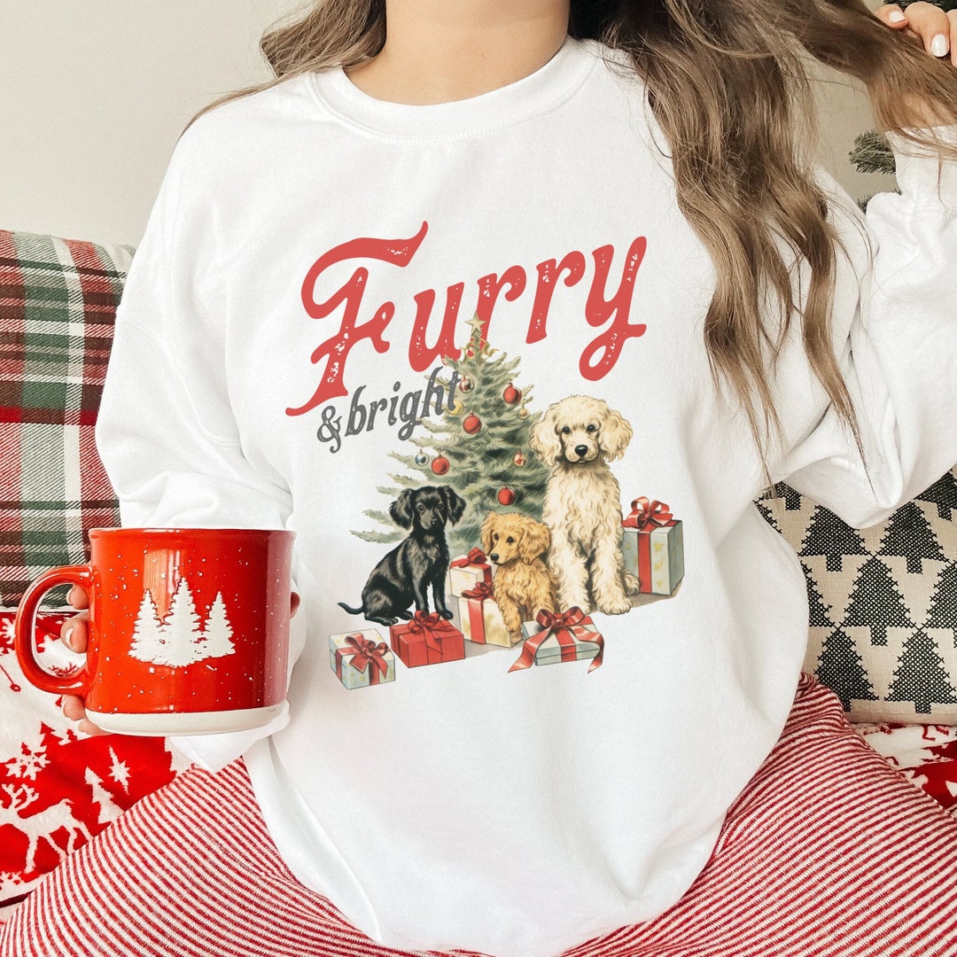 Furry and Bright by Andover - Holiday Dogs Teal