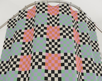 Checkered Shower Curtain Boho Pink Bathroom Decor Preppy Fabric Shower Curtain Dopamine Decor Cute Aesthetic Girly Home Fun Grandmillennial