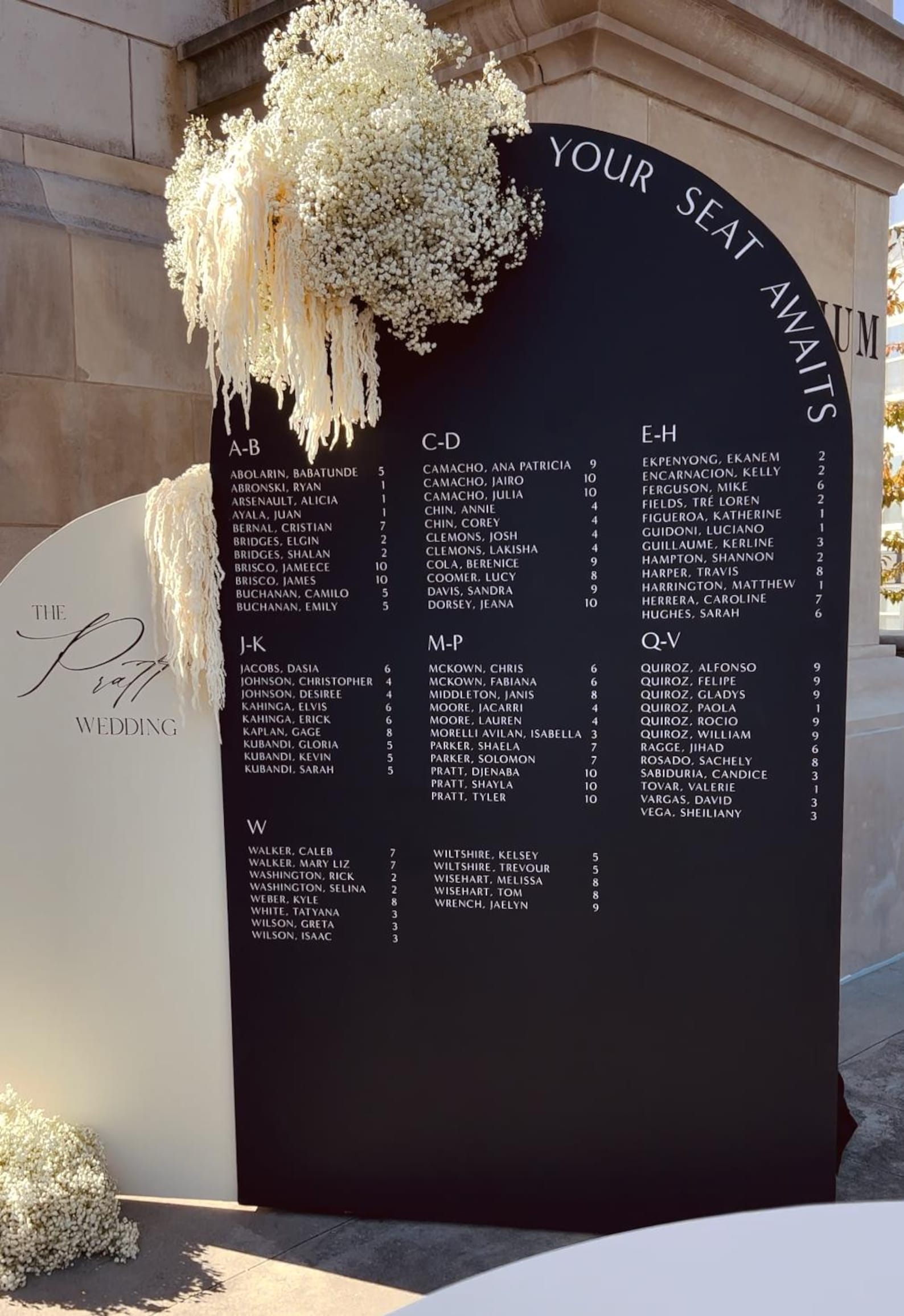 Wedding Seating Chart Template | Seat Assignment Sign for Vinyl ...