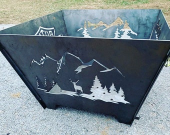 Custom Metal Firepit - Collapsible Steel Fire Pit - Personalized Fire Pit - Portable Steel Fire Pit - Customized Fire Pit - Customized Gift