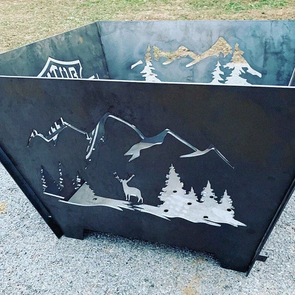 Custom Metal Firepit - Collapsible Steel Fire Pit - Personalized Fire Pit - Portable Steel Fire Pit - Customized Fire Pit - Customized Gift