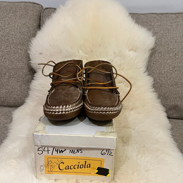 Hand-Made in USA Cacciola Leather Moccasins Booties