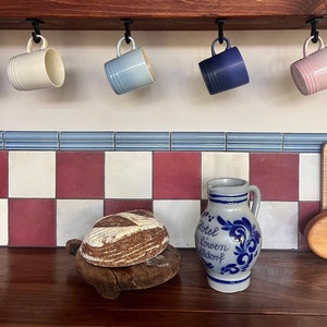 Vintage Cobalt Blue and Grey Salt Glazed German Westerwald Pottery 1.5 litre Jug Vase Pitcher