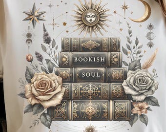 Buchliebhaber Sublimationsdesign, Bücherwurm Seele für Leser, BookTok Digitaler Download, Retro Buchliebhaber, Boho Bücher, Gothic Buchclub Liebhaber PNG