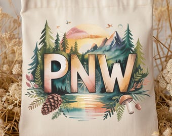 PNW PNG, Pacific Northwest Digital Download Sublimation Design, Boho Forest Mountains Adventure PNG, Forest Scene T-shirt Design