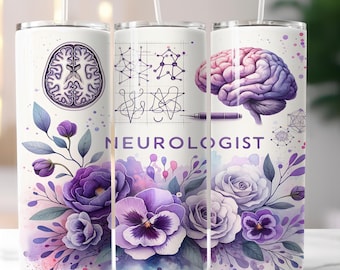 Neurologist 20 oz skinny tumbler png sublimation design download, orthopedic wrap png, Medical Occupation tumbler design