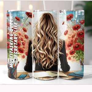 Secretary Tumbler Wrap, Office Squad Sublimation Design, Assistant 20oz Tumbler Digital download, Coworker Tumbler Digital Design, Gift PNG