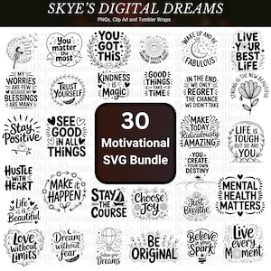 Lot motivant de SVG, citations inspirantes, fichiers Svg, affirmations positives, amour de soi Svg, fichiers Svg pour Cricut, fichiers Message positif