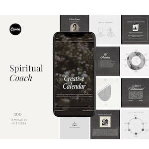 Plantillas de Canva para coaching espiritual, astrología y coaching de vida (descarga digital)