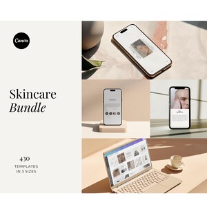 Hautpflege Instagram Vorlagen, Kosmetikerin Branding Bundle (Canva)