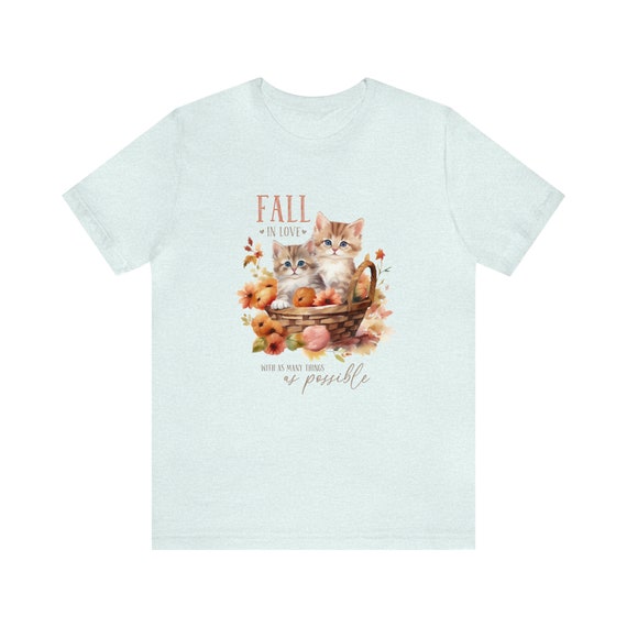 Fall In Love Unisex T-Shirt | Cozy Tee, Autumn Tee, Leafy Top, Fall T-Shirt, Harvest, Pumpkin, Fall Vibes, Fall Shirt