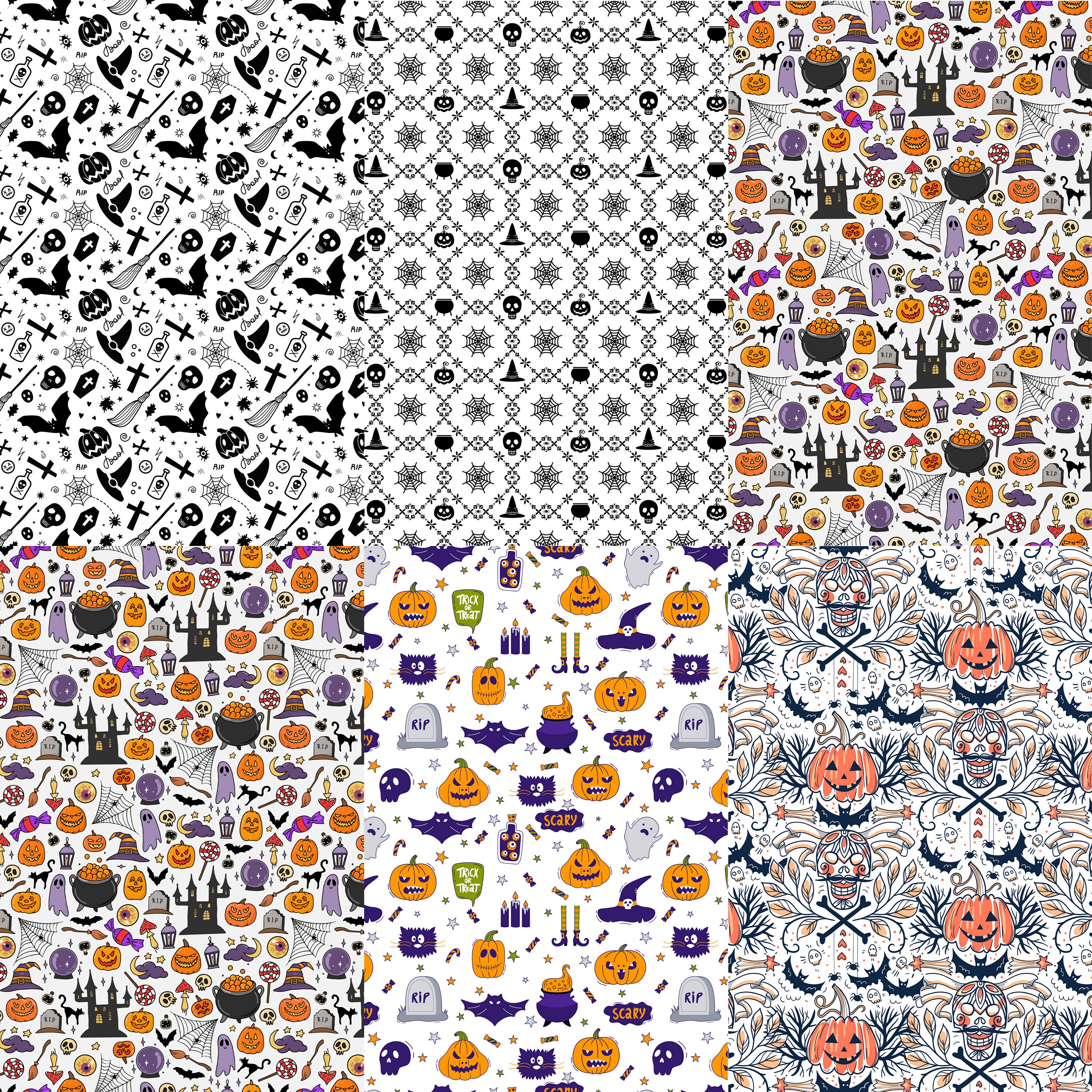 Halloween Digital Paper Mega Bundle Halloween 30 Print - Etsy