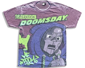 MF DOOM Operation Dooms Day Purple/Green All Over Print Album Tee