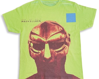 Madvillainy MF DOOM Madlib Green All Over Print  Album Tee