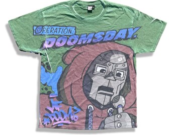 MF DOOM Operation Dooms Day Green/Blue All Over Print Album Tee