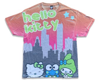 Hello Kitty City Scape All Over Print Tee Red