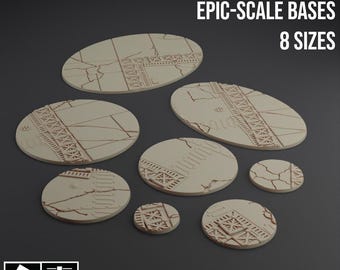 Grimdark Industrial Bases - 25mm to 120x92mm  - Gothic Sector Tabletop Gaming - Set 2 - Tabletop Accessories