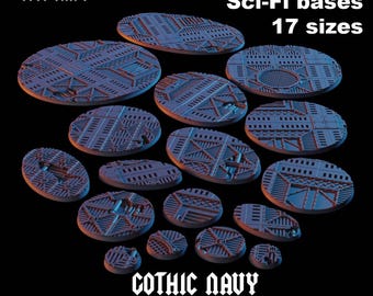 Gothic Spaceship Bases - 25mm to 170x105mm - Many colours available - Gothic Sector Tabletop Gaming