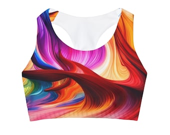 Girls' Swimsuit Crop Top A beautiful water color designed swim top for those long summer days. Good for swimming or hanging out on the beach