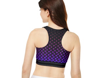 Fully Lined, Padded Sports Bra (AOP)