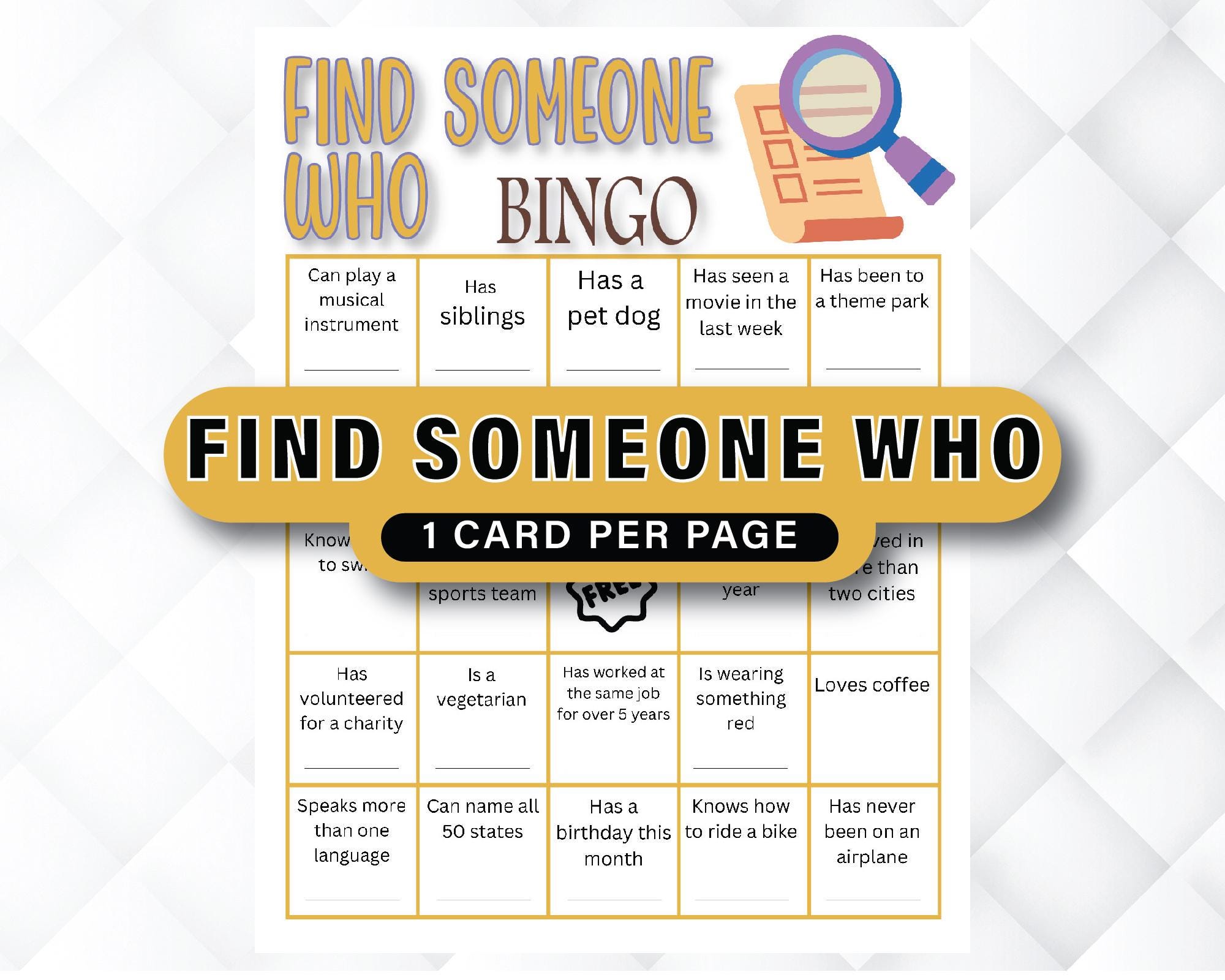 Get to Know You Bingo, Find Someone Who Bingo Cards, Icebreaker Bingo ...