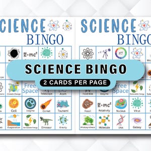 60 Printable Science Bingo Cards, Chemistry Bingo, Atomic Bingo, Mad ...