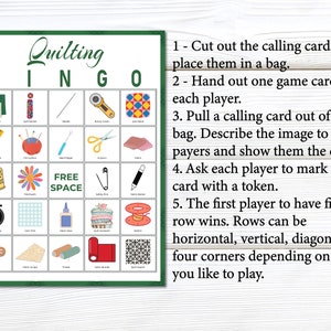 Quilt Bingo, 40 Printable Quilt Bingo Cards, Quilting Party, Quilting ...