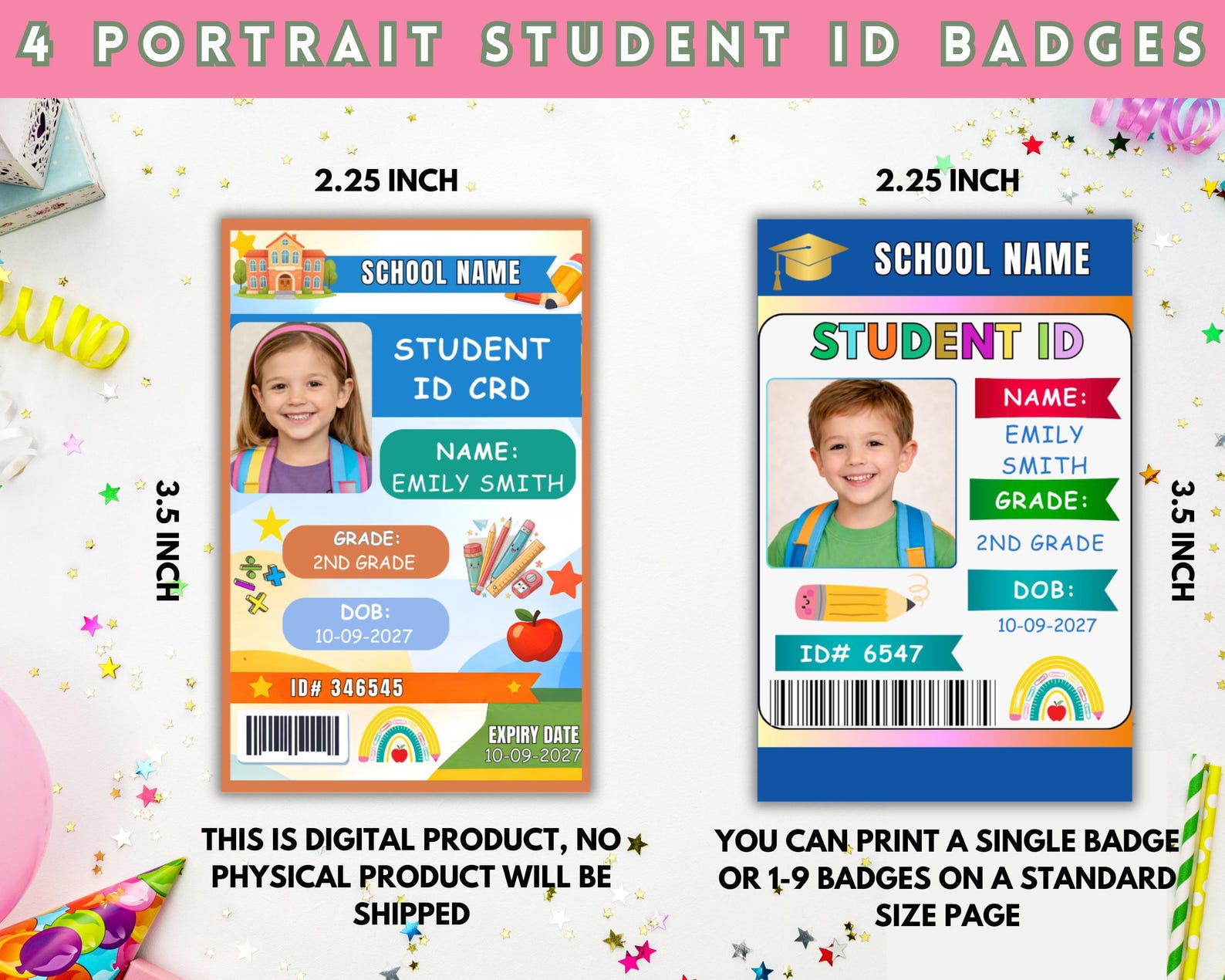 Lesson Id Card Student ID Card Printable, Editable Homeschool ID Badge for Pretend ...
