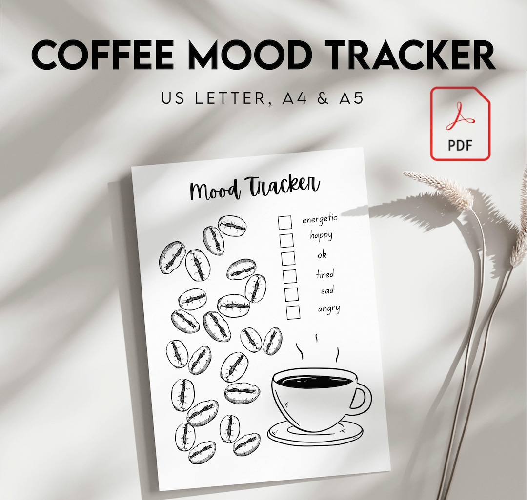 Coffee Bean Mood Tracker, PRINTABLE Journal Page, Daily Mood Tracker ...
