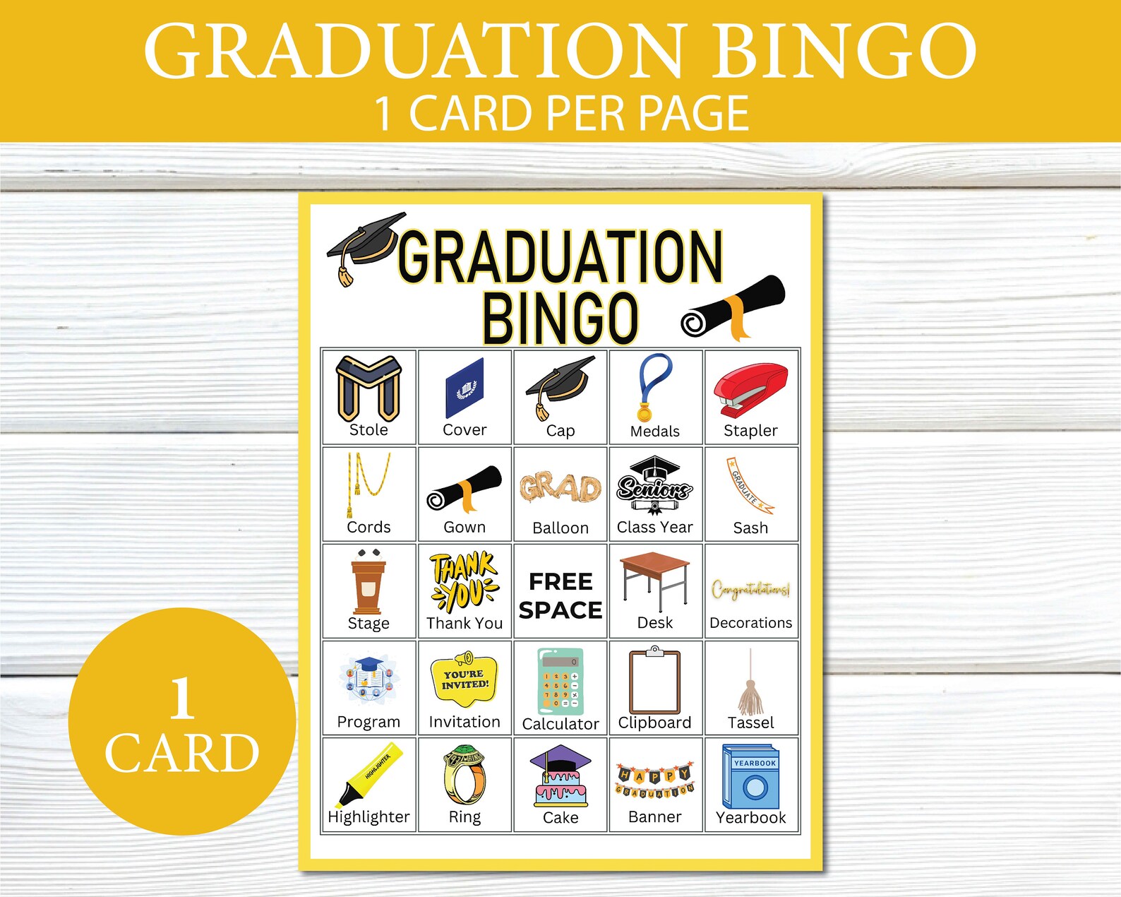 Graduation Bingo, 60 Graduation Bingo Cards, Graduation Activity for ...