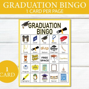 Graduation Bingo, 60 Graduation Bingo Cards, Graduation Activity for ...