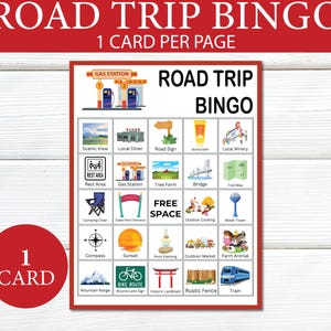 Road Trip Bingo Printable, Travel Car Game, Bingo Instant Download ...