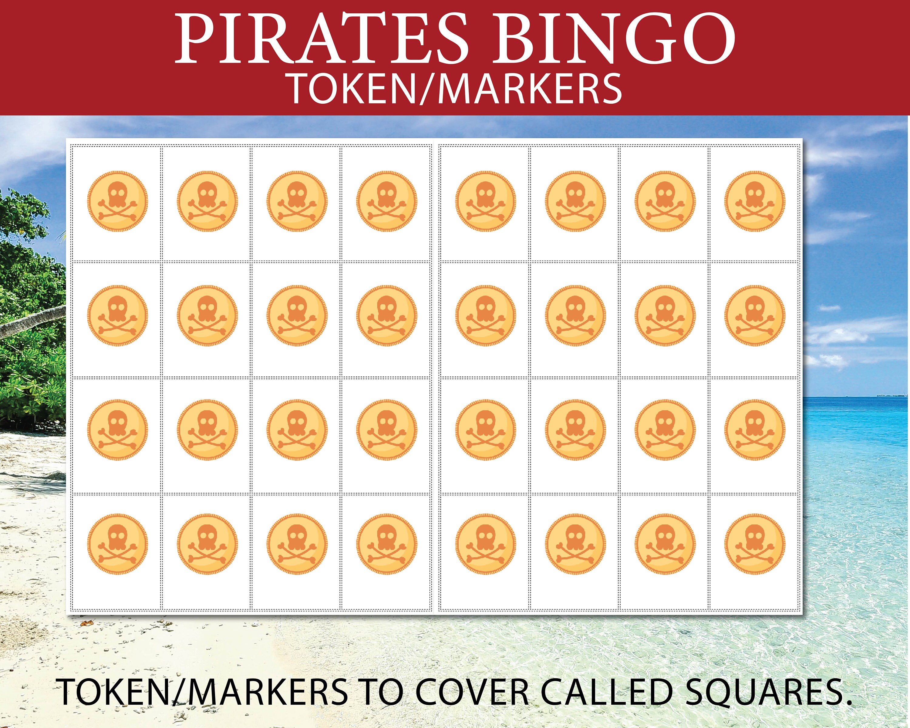 Pirate Bingo, 40 Printable Pirate Bingo Cards, Pirate Birthday Party ...