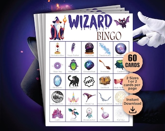 Wizard Bingo Cards, Wizard Party Game, Magic School Bingo, Wizard Classroom Activities, Wizard School Games, Wizard Magic Bingo Cards