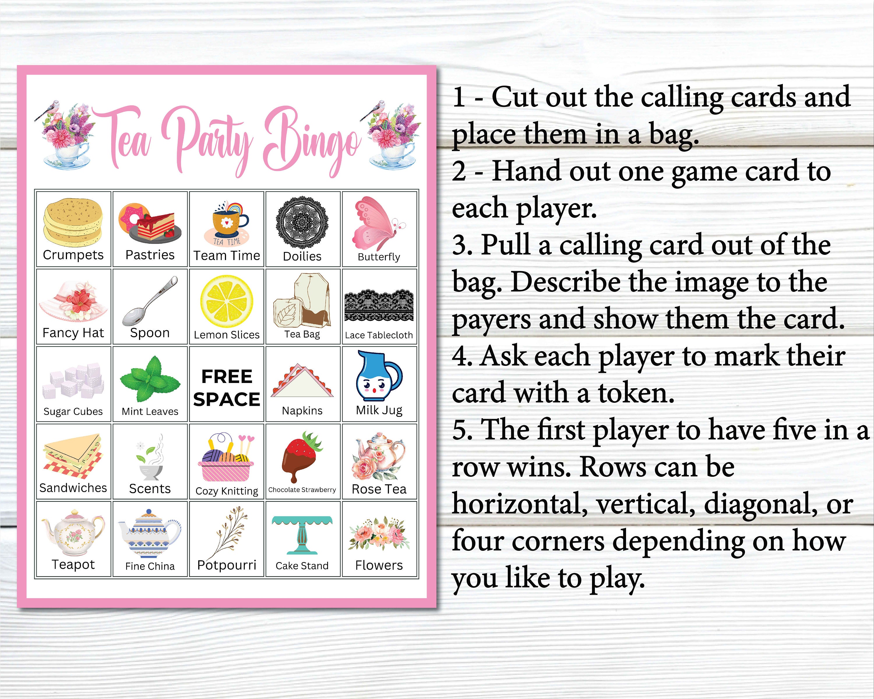 Tea Party Bingo 70 Printable Tea Party Bingo Cards Afternoon Tea Tea Party Bingo 70 Printable Tea Party Bingo Cards Afternoon Tea
