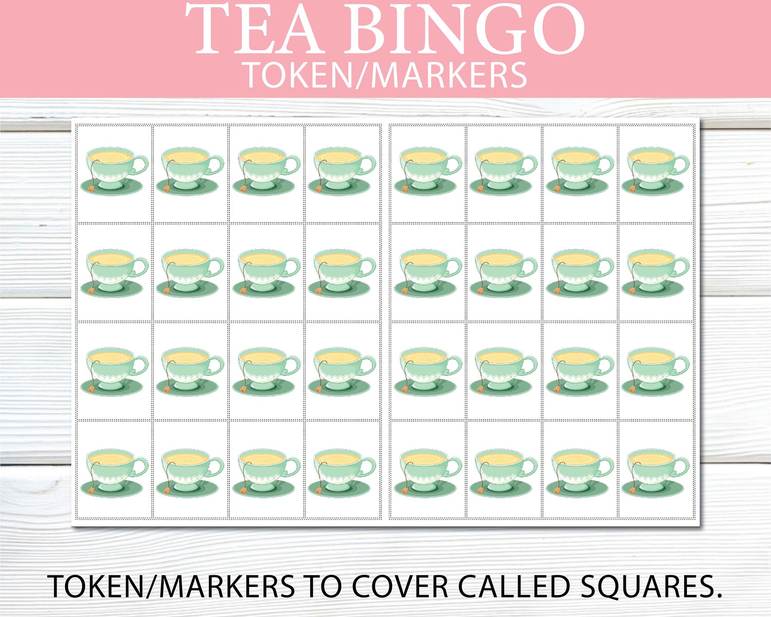 Tea Party Bingo, 70 Printable Tea Party Bingo Cards, Afternoon Tea ...