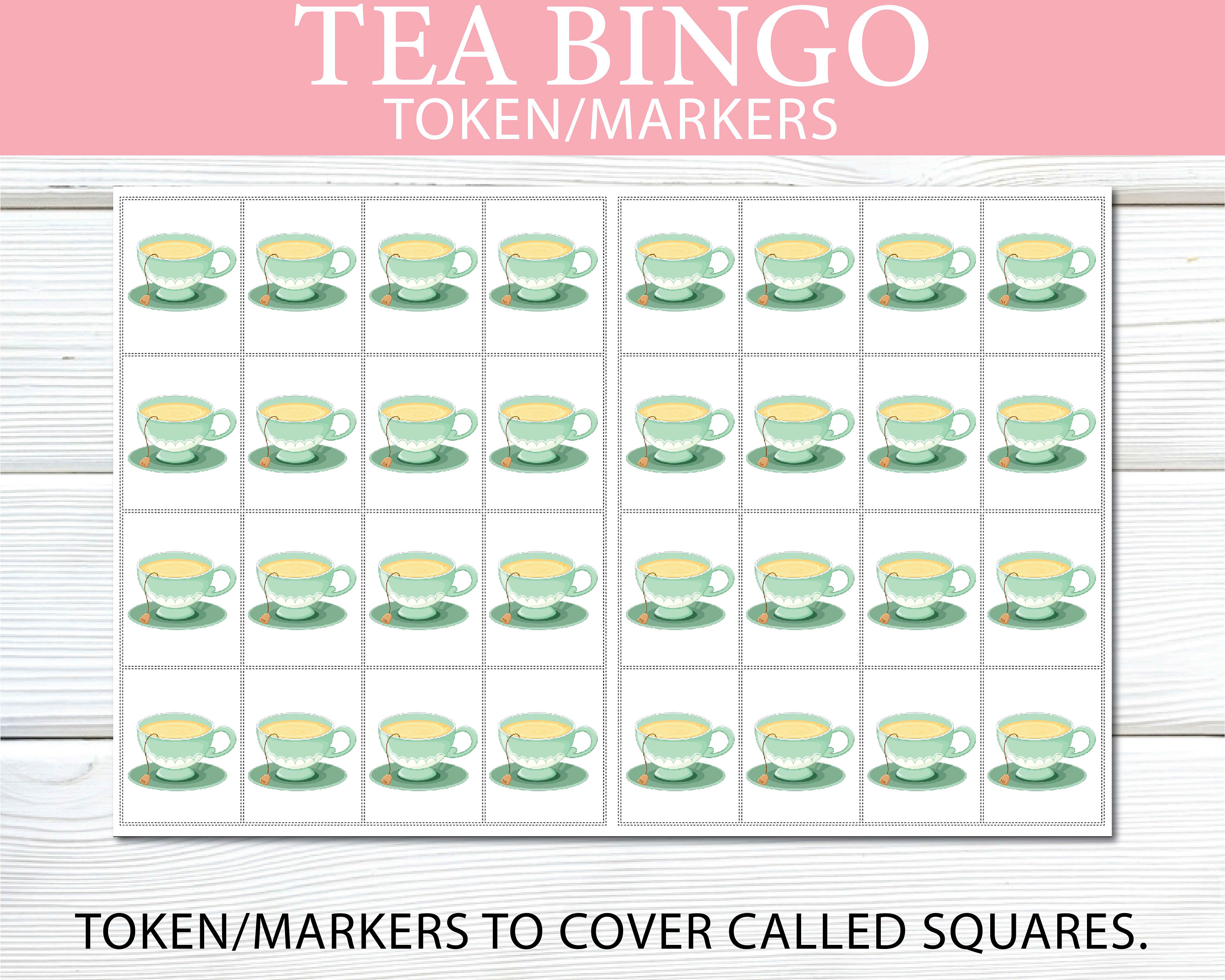 Tea Party Bingo, 70 Printable Tea Party Bingo Cards, Afternoon Tea ...