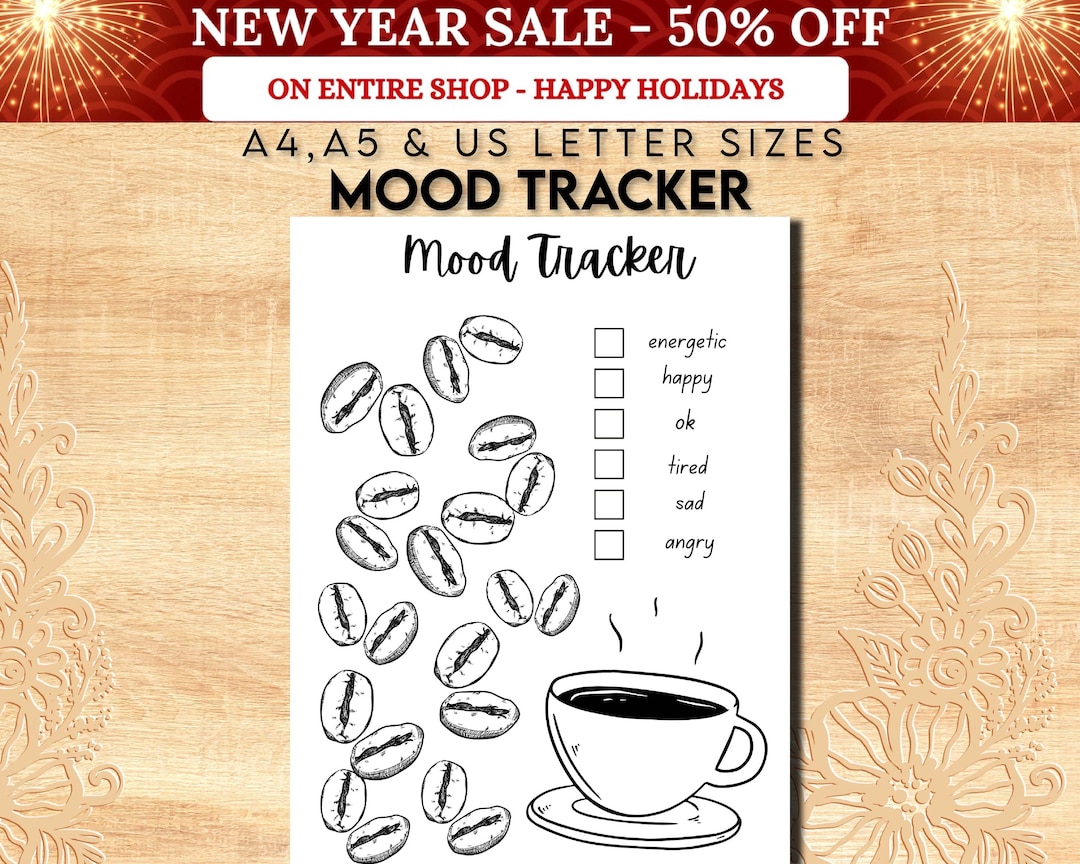 Coffee Bean Mood Tracker, PRINTABLE Journal Page, Daily Mood Tracker ...