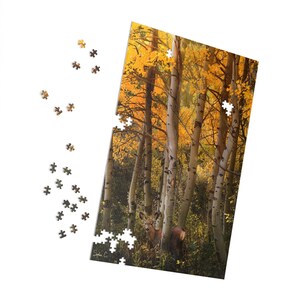 Opera d'arte fotografica naturalistica firmata: puzzle da 1000 pezzi con cervo autunnale