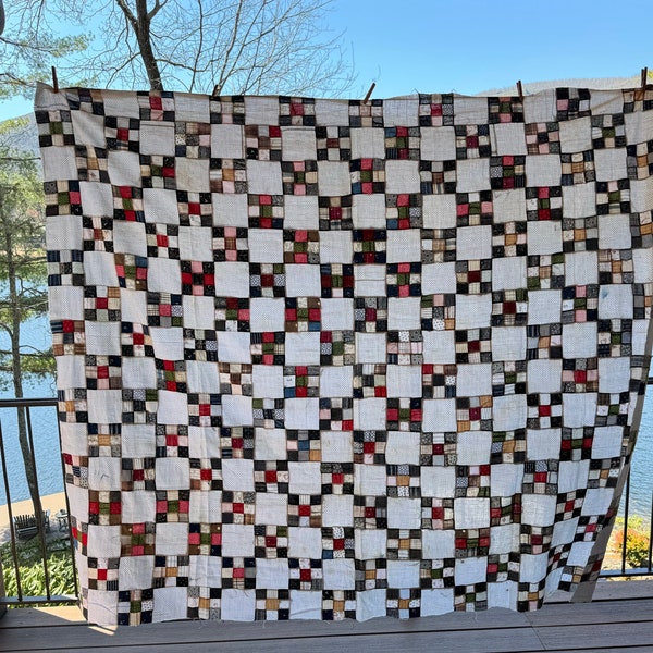 Antique Nine Patch Quilt Top