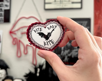 Pegatina gótica de murciélago/araña con mordisco de bebé, papelería alternativa