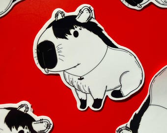 Pegatina de vinilo de capibara emo, ilustración atrevida, regalo gótico