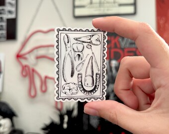 Teeth and Dental Instrument Sticker, Alternative stationary