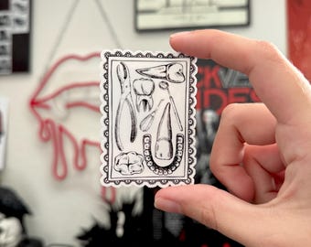 Pegatinas para dientes e instrumental dental, papelería alternativa