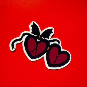Sticker médaillon coeur gothique, sticker initial personnalisé, cadeau Saint-Valentin alternatif,