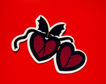 Gothic Heart Locket sticker, custom initial  sticker, Alt Valentine’s Day gift,