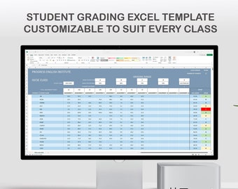 Eenvoudig cijferboek voor leerlingen Excel Google Spreadsheets Spreadsheet, bewerkbaar beoordelingssysteem, klasprestaties bijhouden, toetsresultaten, docententool
