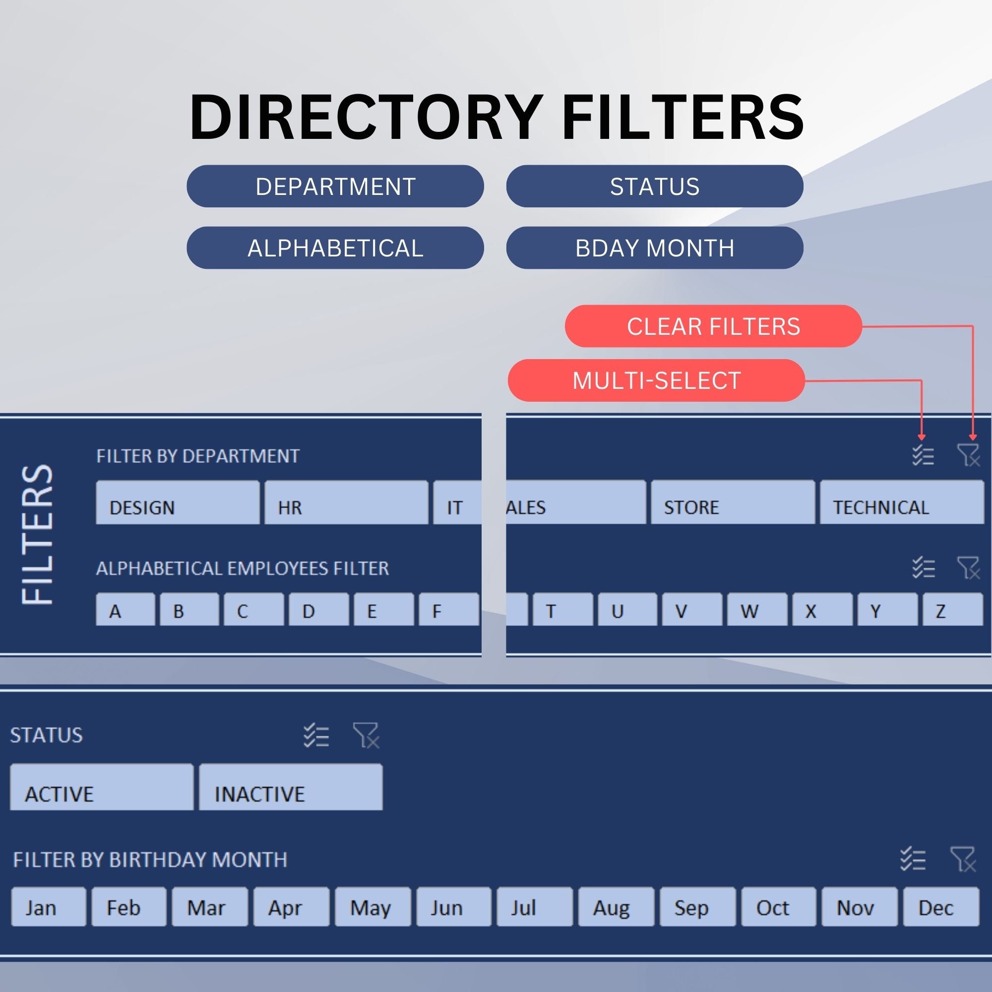 Company Employees Directory Contact List Excel Template. Contact List ...